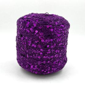 Пряжа Королевские пайетки Shine Pail, хлопок, цвет пурпурный